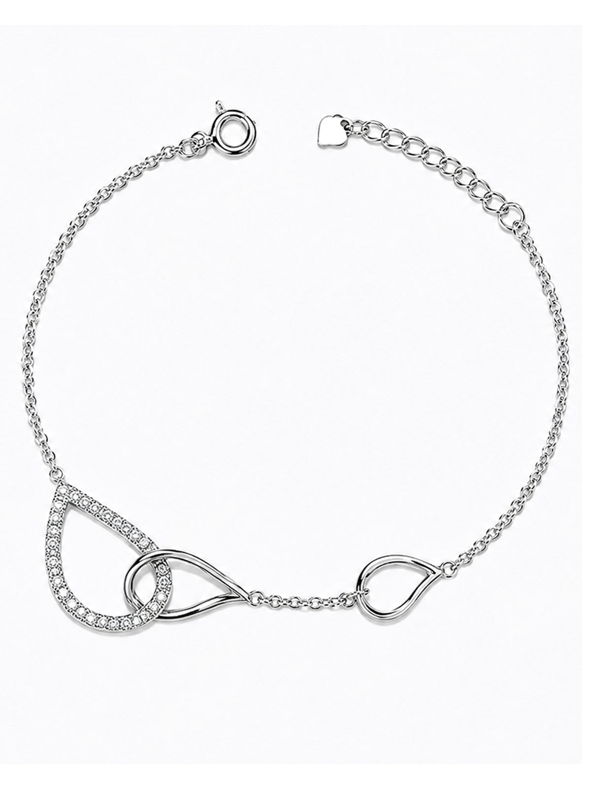 Pave Teardrop Interlocking Bracelet