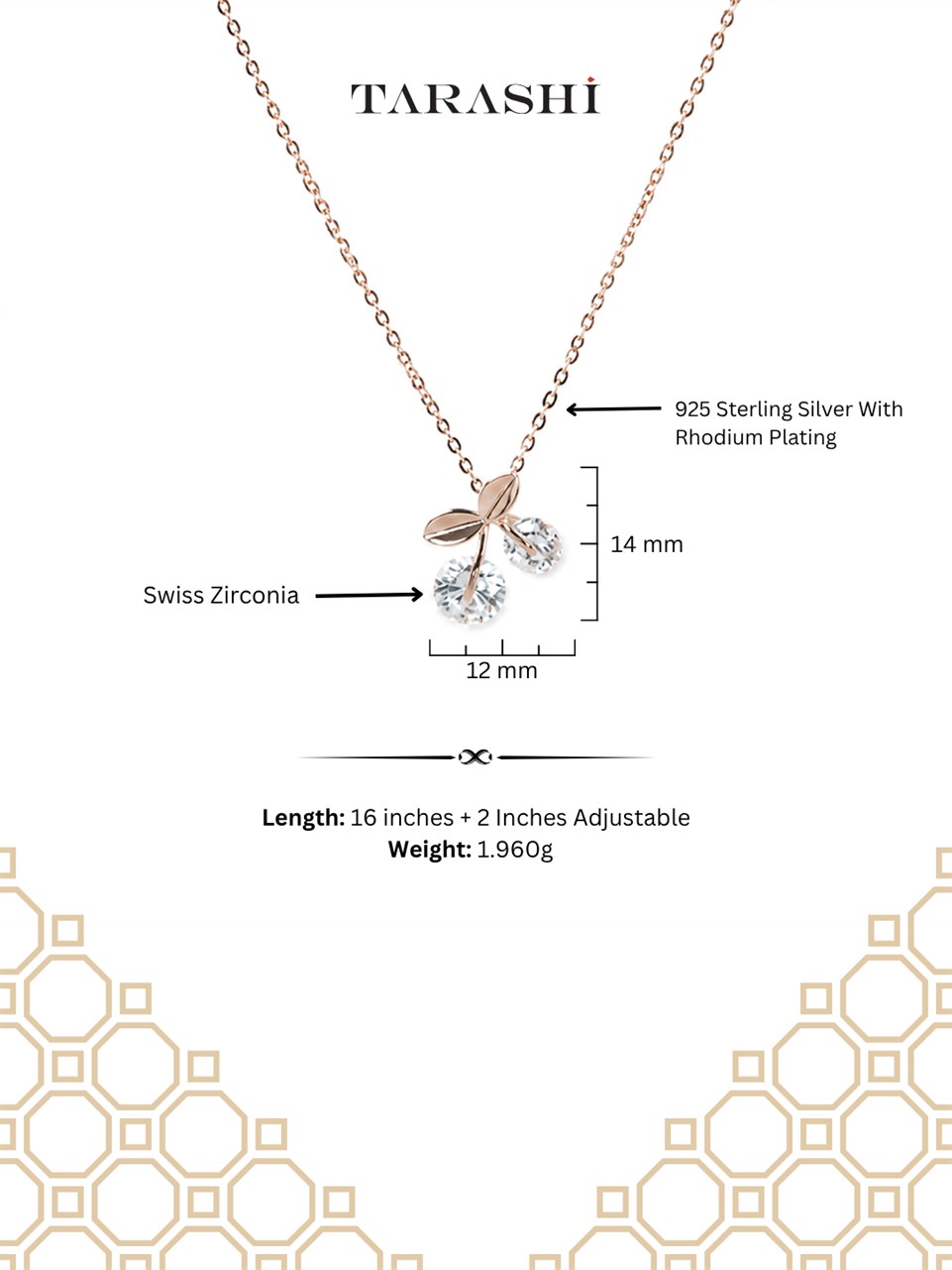 Rose Gold Cherry Blossom Drop Necklace