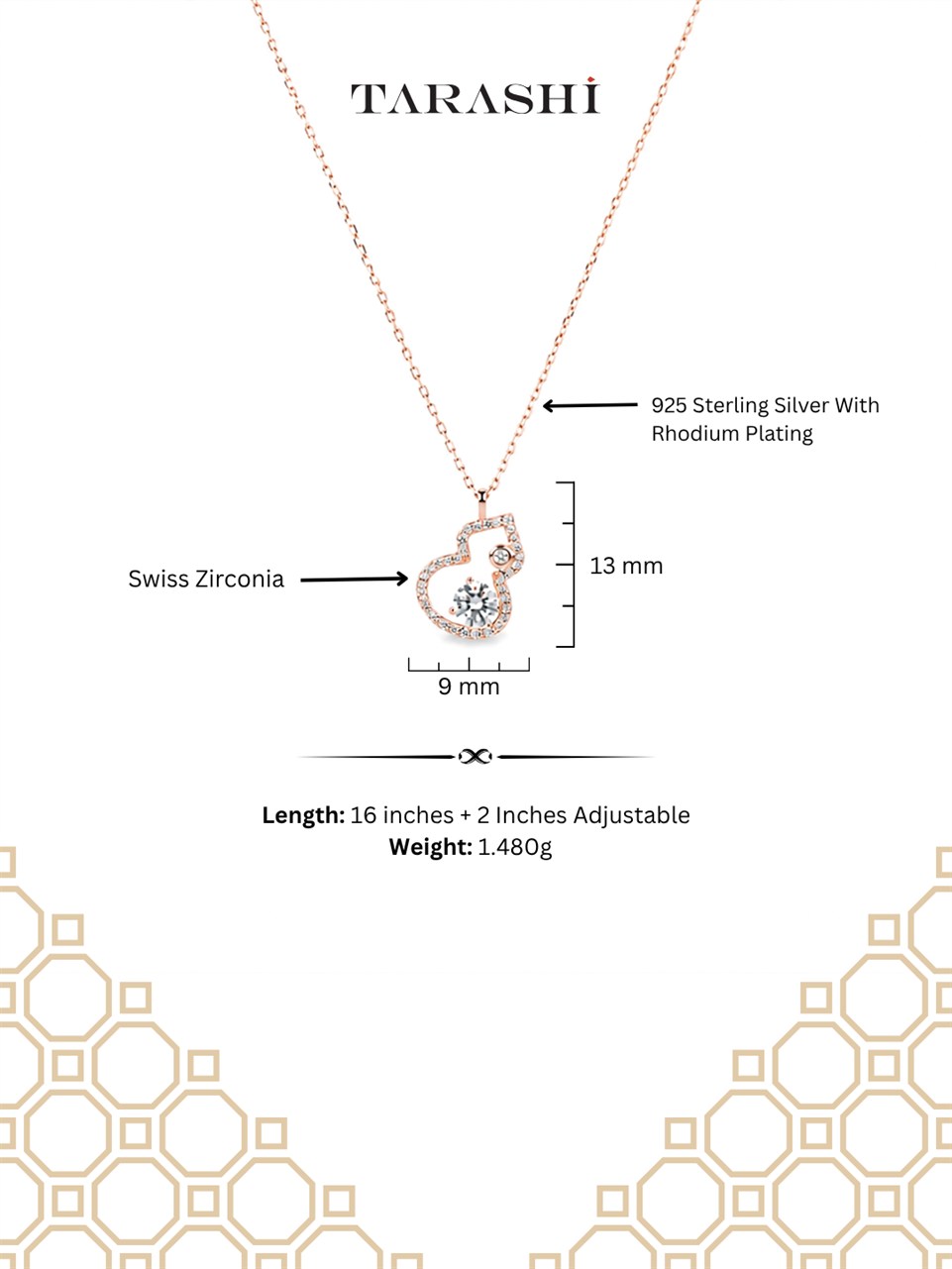 Rose Gold Heart and Moon Necklace