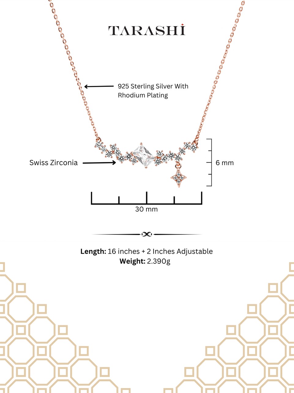 Rose Gold Starburst Cluster Necklace