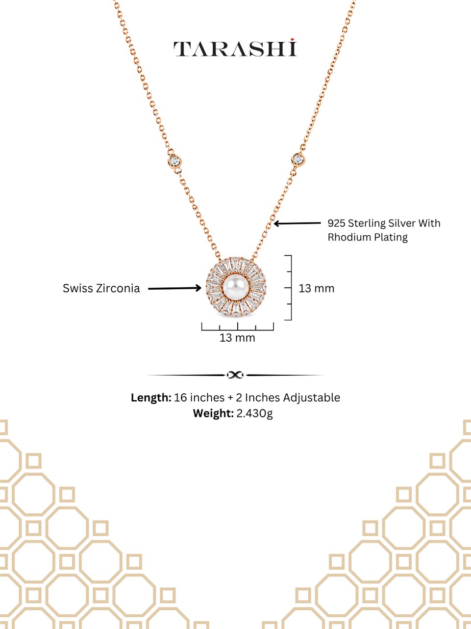 Rose Gold Double Circle Pendant Necklace