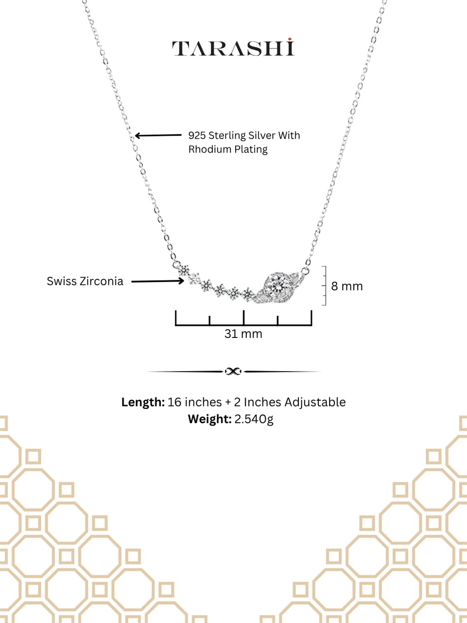 Silver Curved Bar Pendant Necklace