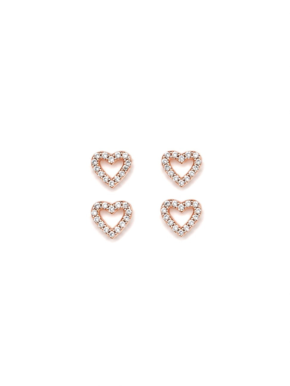 Rose Gold Heart Stud Earrings