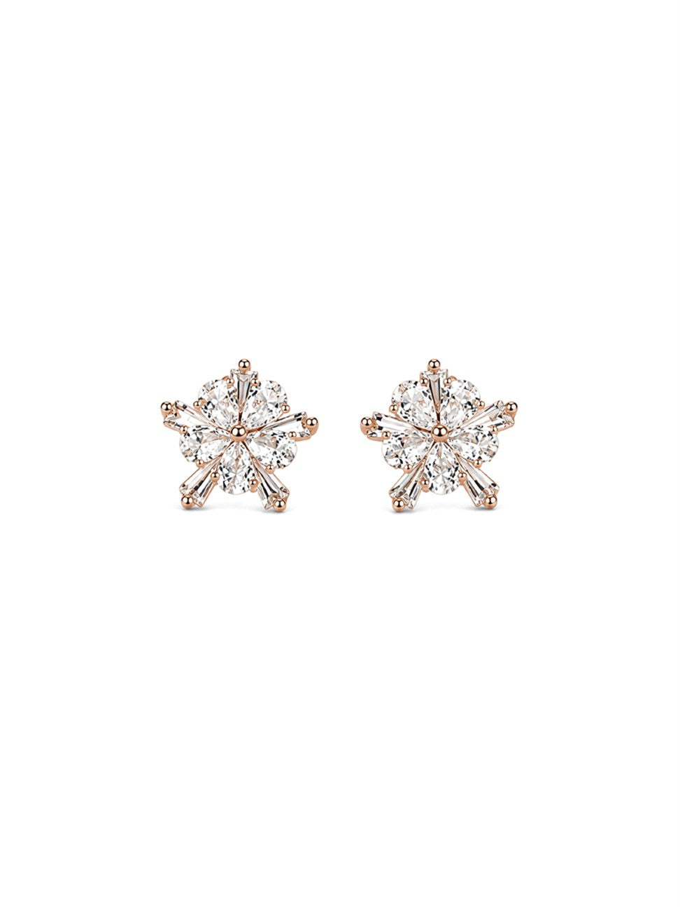 Rose Gold Starburst Stud Earrings