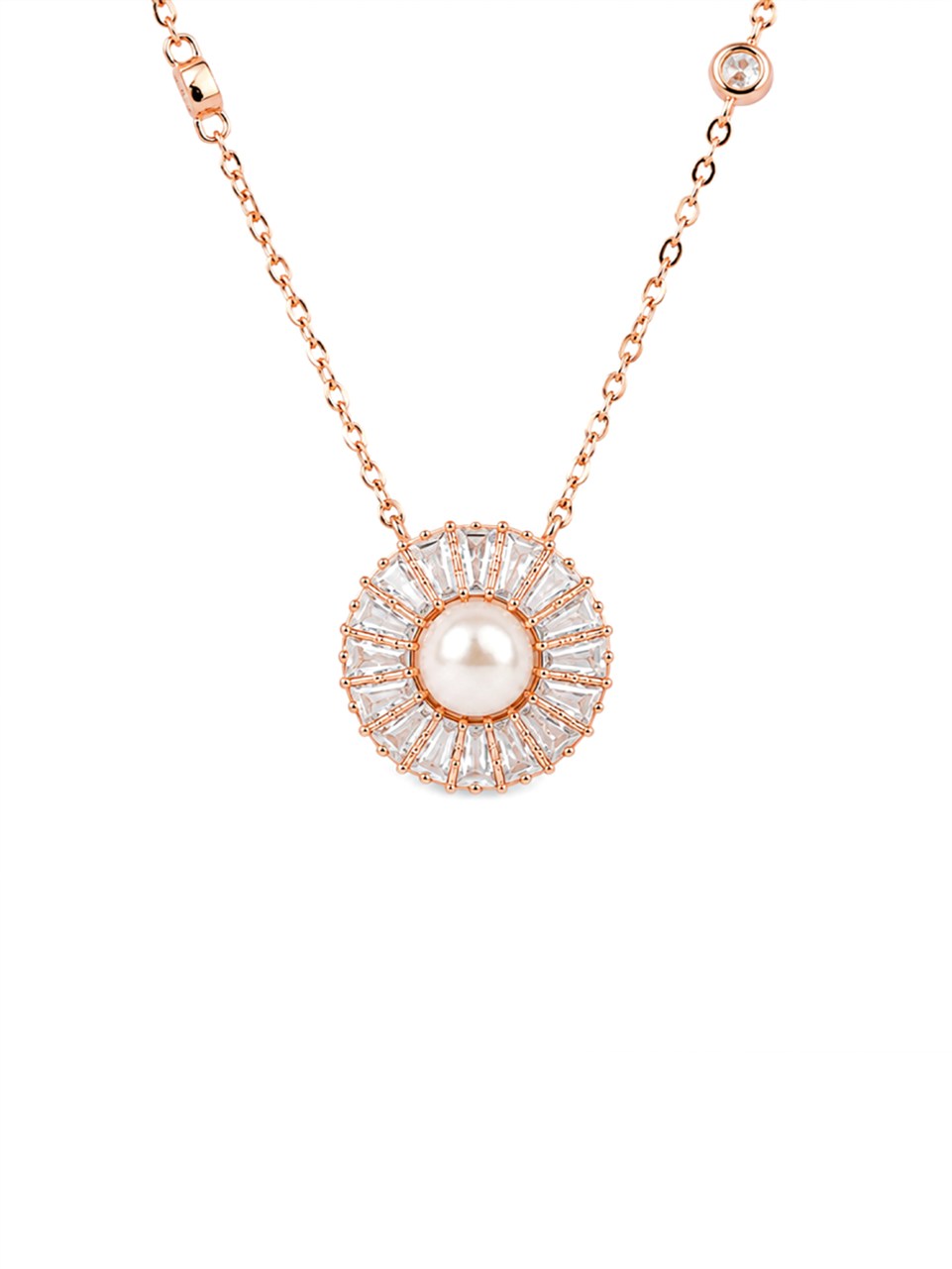 Rose Gold Double Circle Pendant Necklace