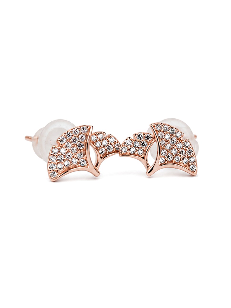 Rose Gold Butterfly Stud Earrings