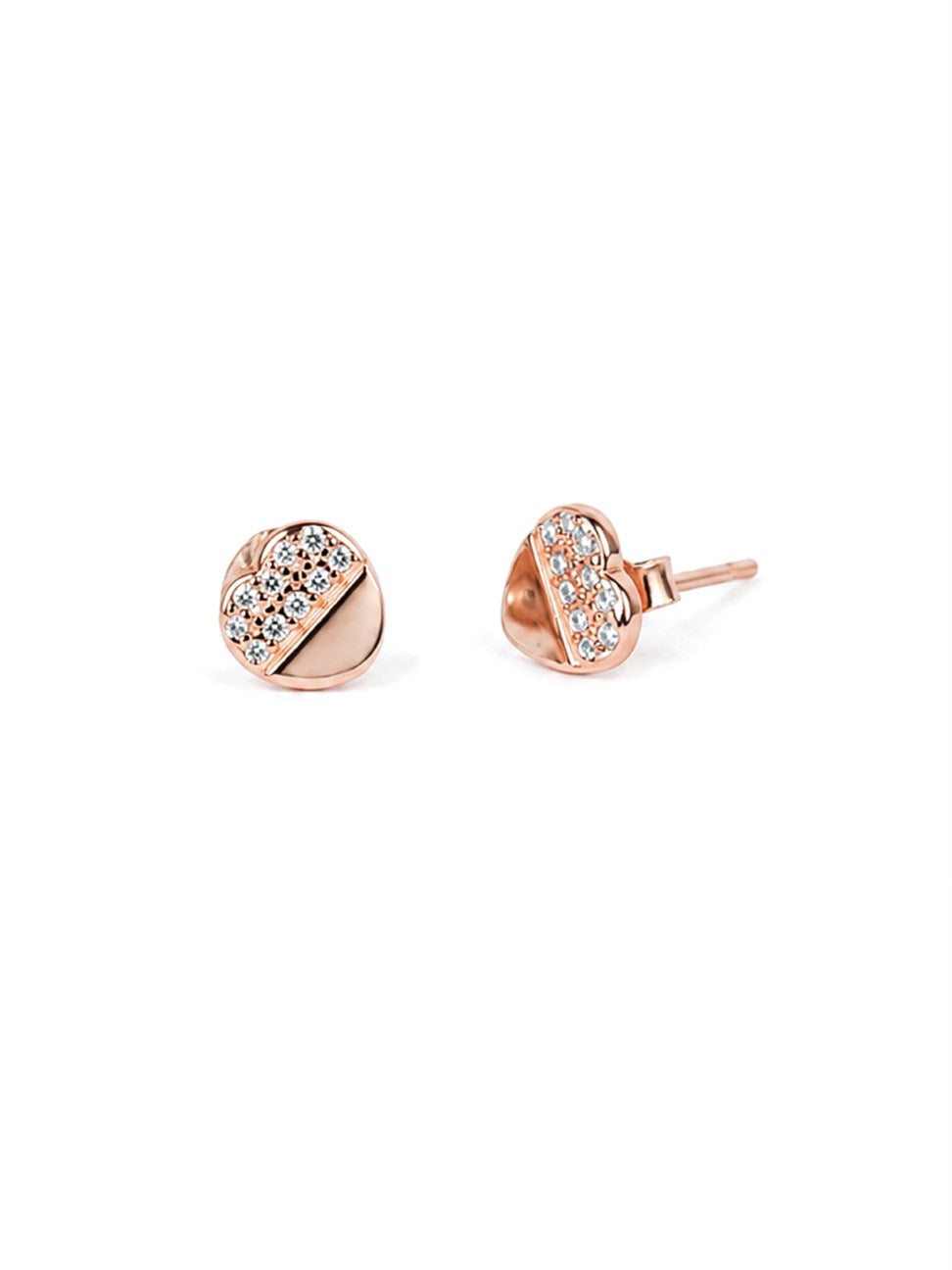 Rose Gold Triangle Stud Earrings