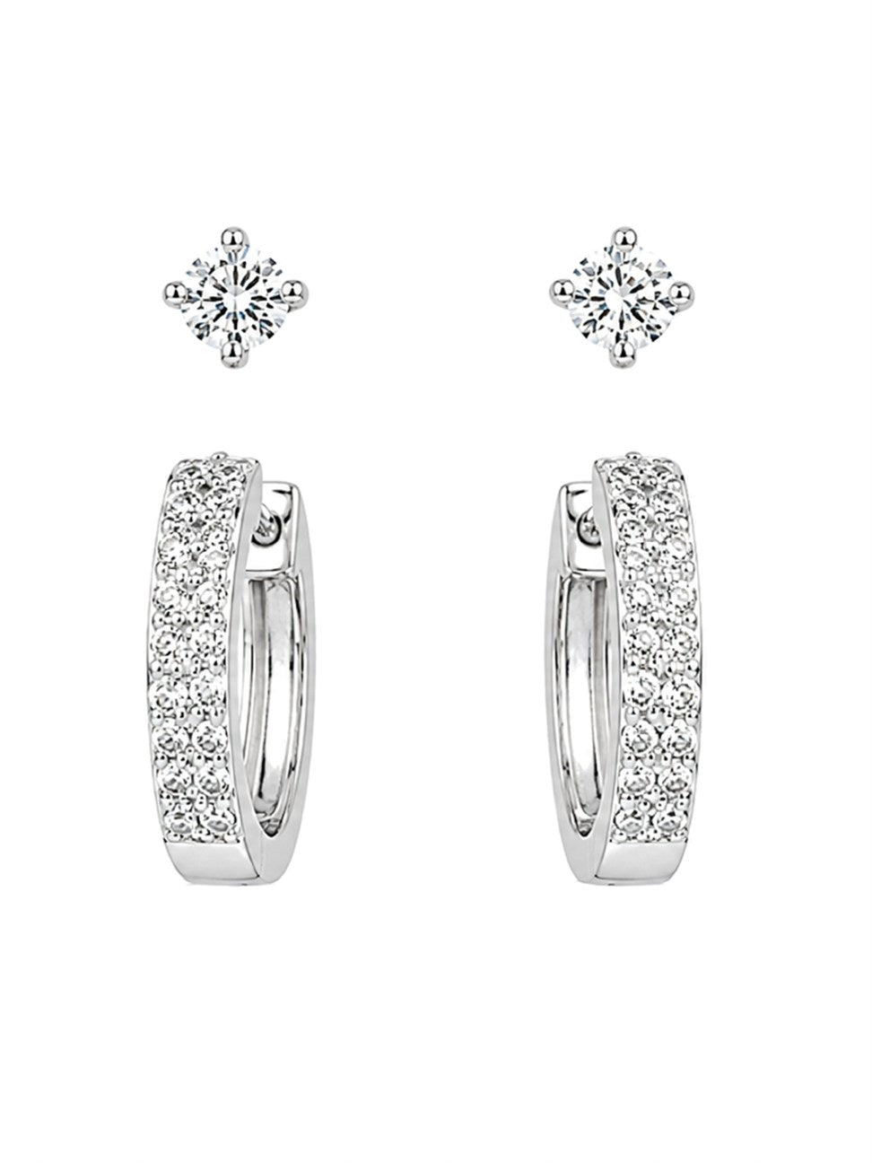 Silver Star Hoop Earrings