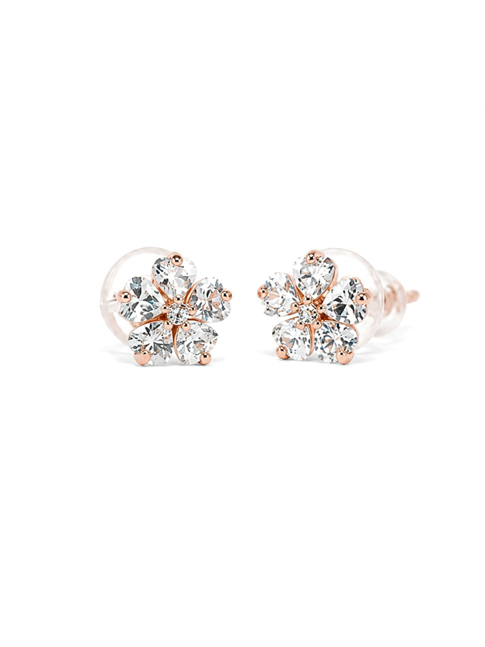 Rose Gold Sunburst Stud Earrings