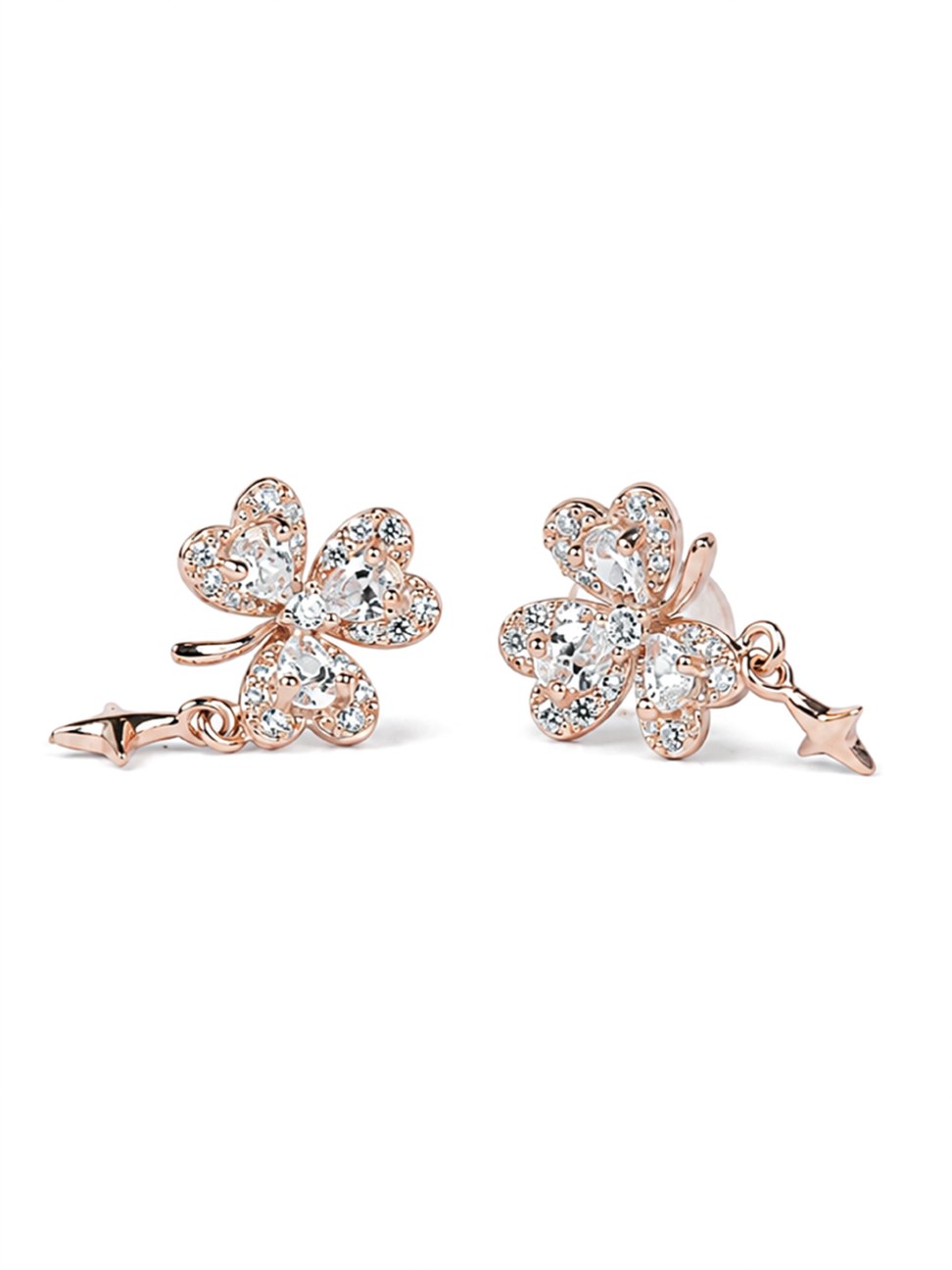 Rose Gold Leaf Stud Earrings