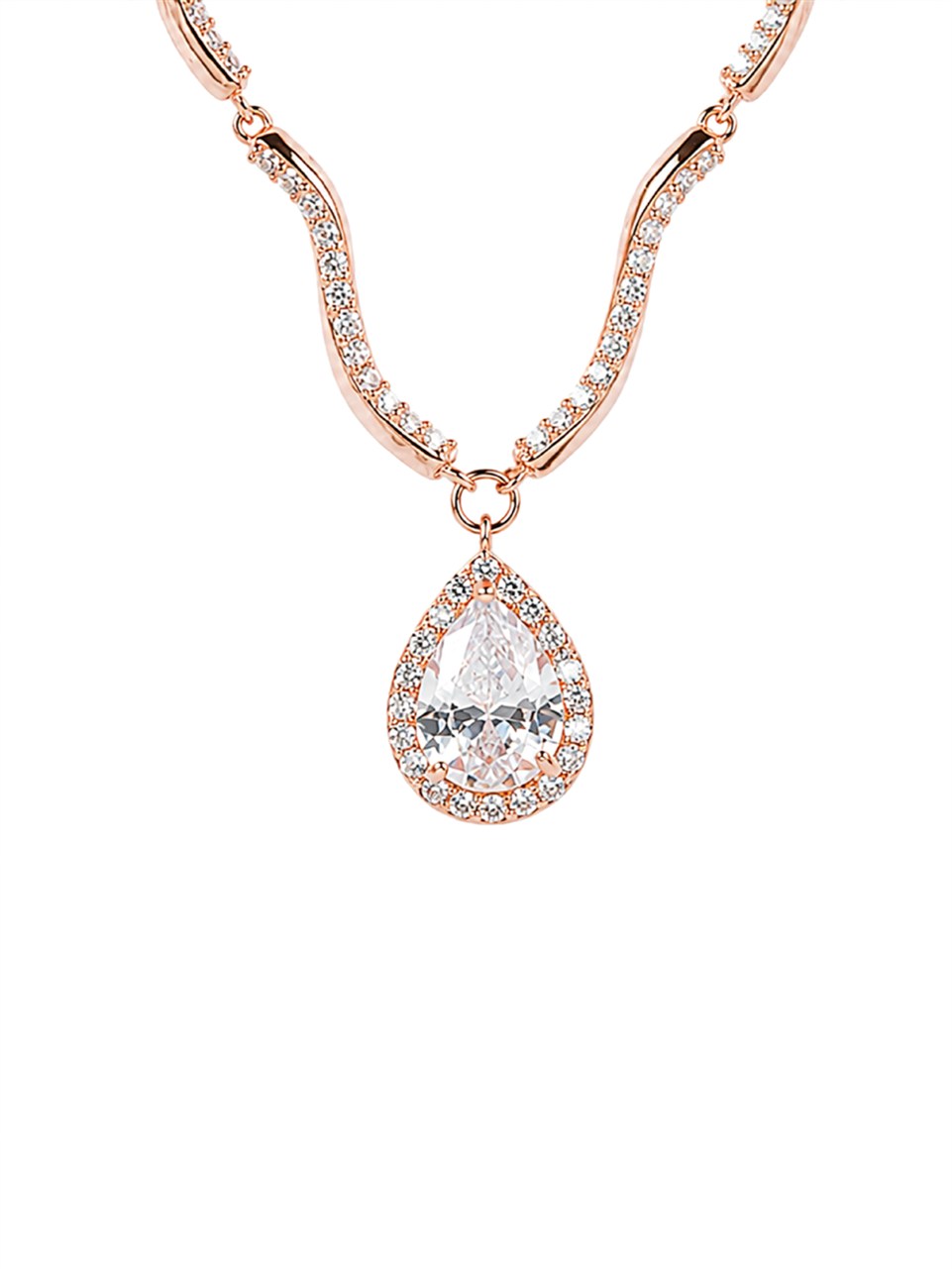 Rose Gold Teardrop Pendant Necklace