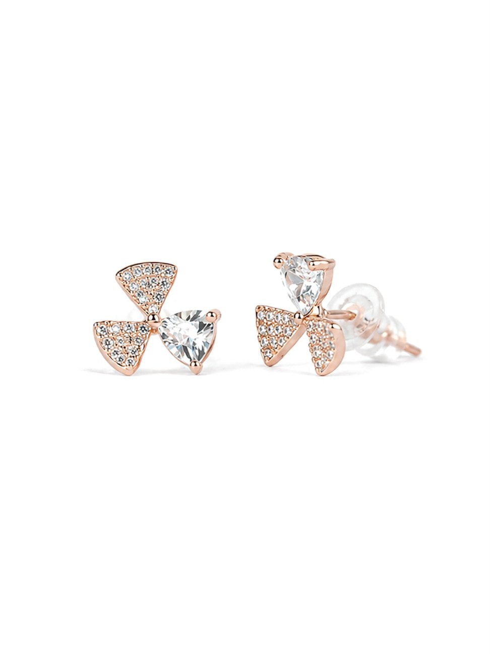 Rose Gold Floral Stud Earrings