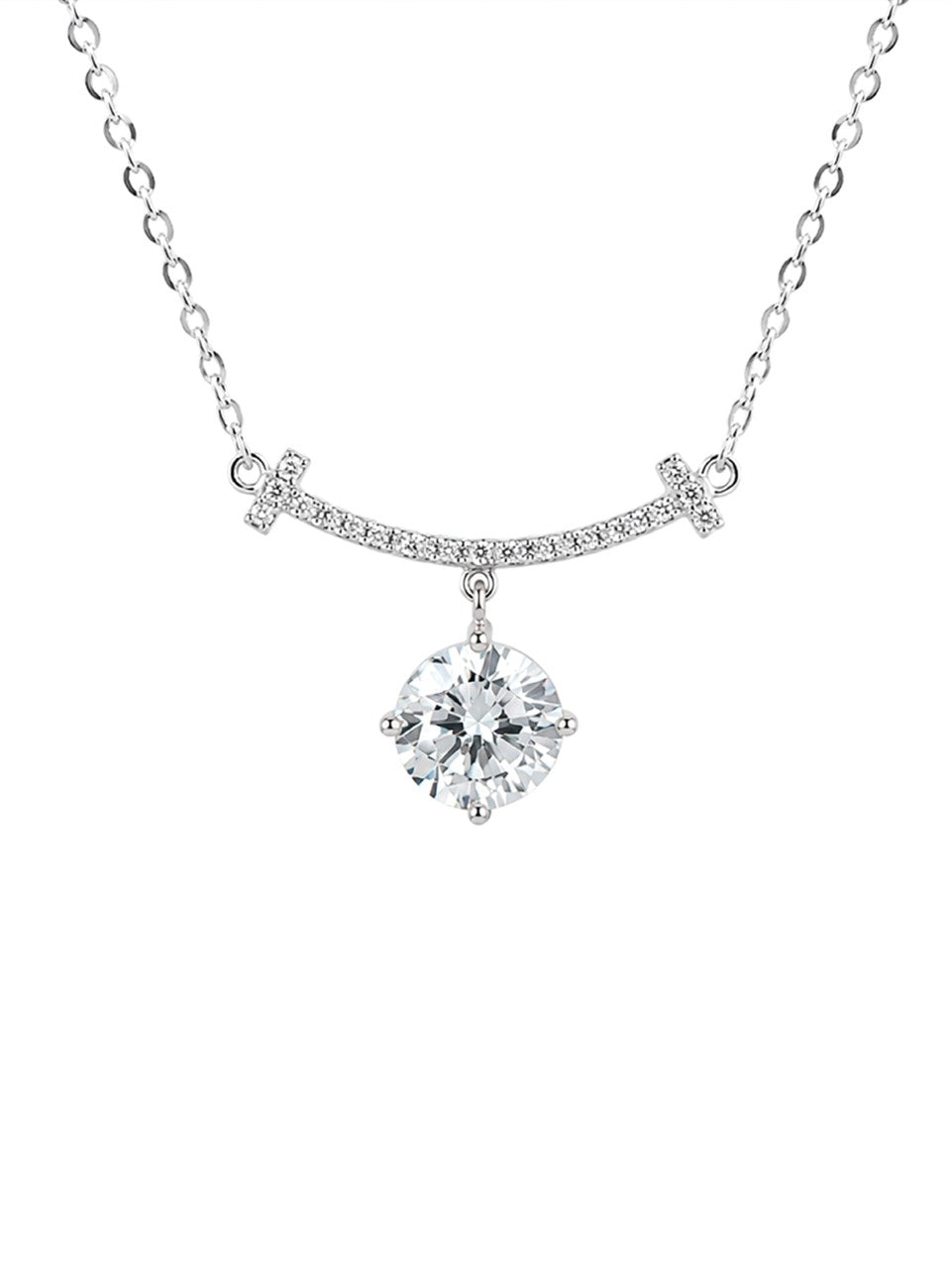 Silver Solitaire Pendant Necklace