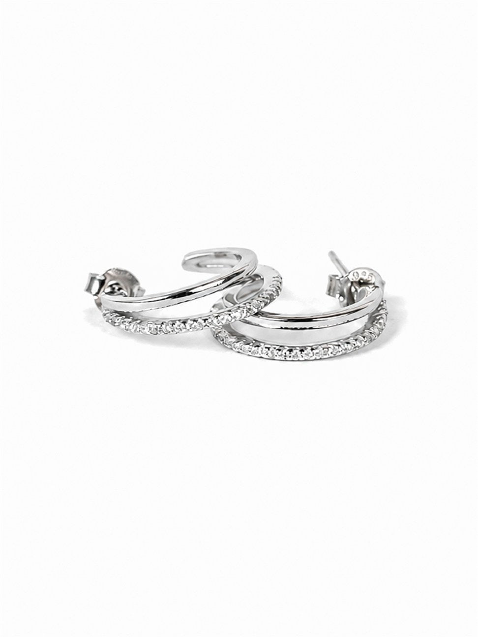 Silver Twisted Hoop Earrings