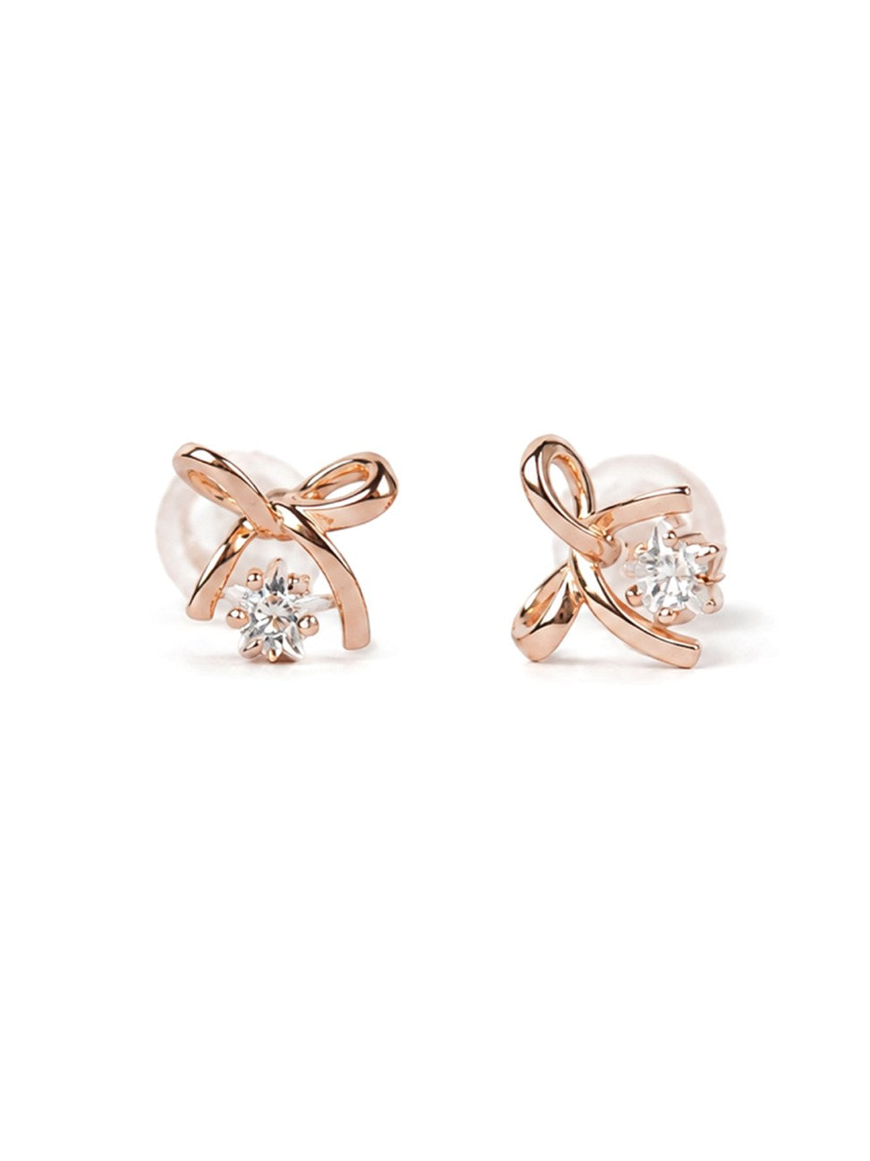 Rose Gold Criss Cross Stud Earrings