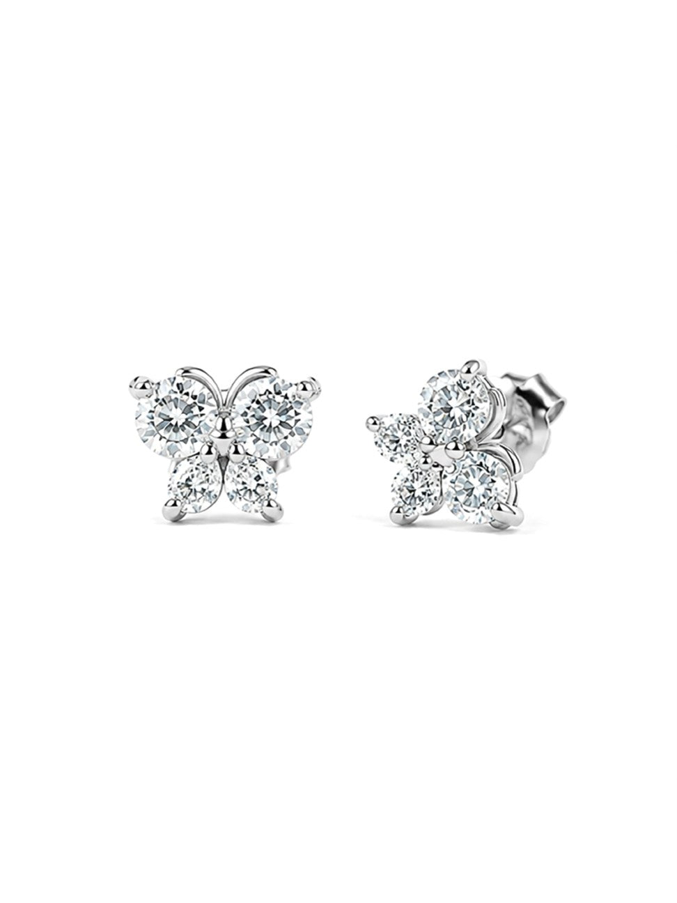 Silver Butterfly Stud Earrings