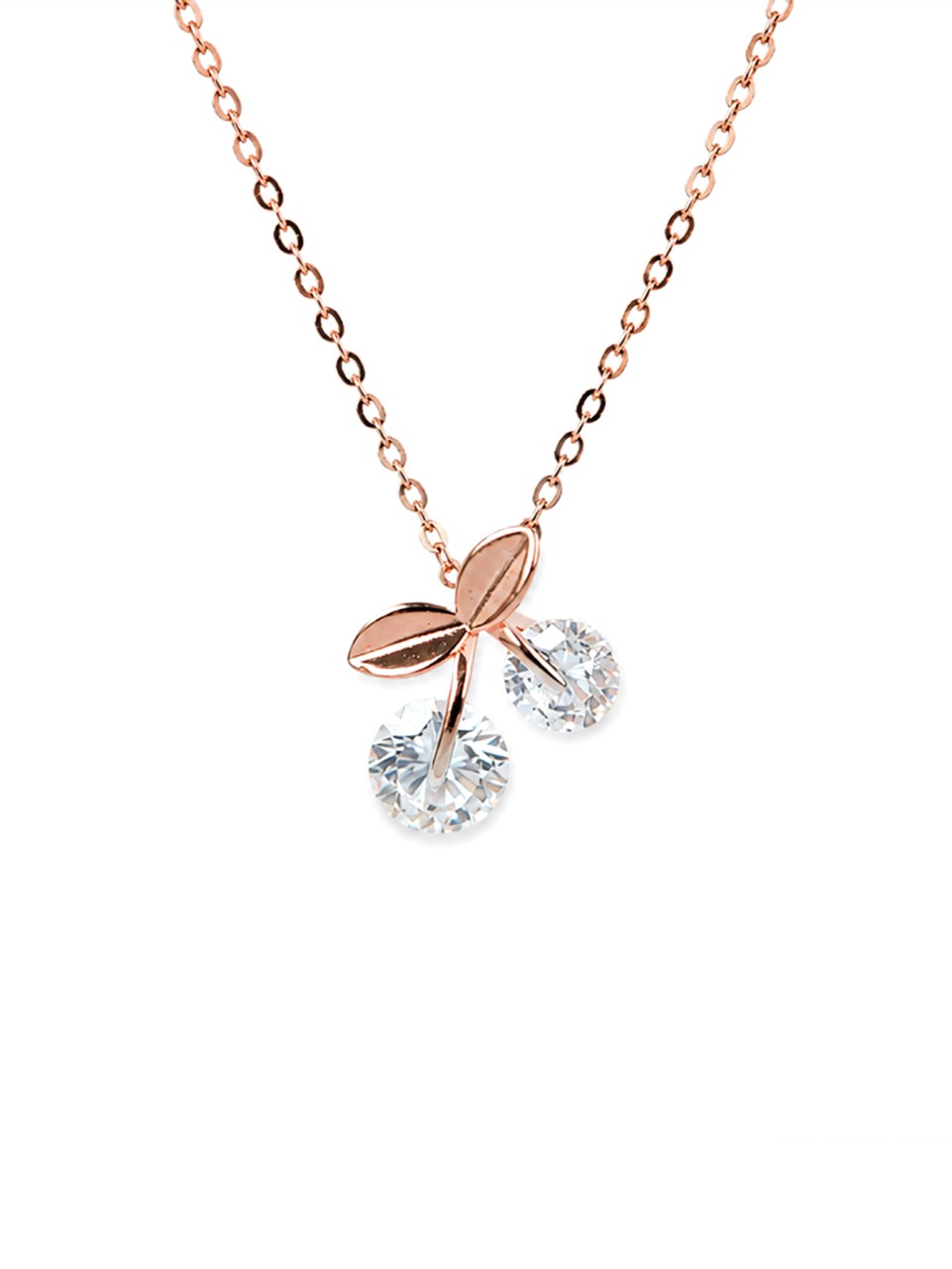 Rose Gold Cherry Blossom Drop Necklace