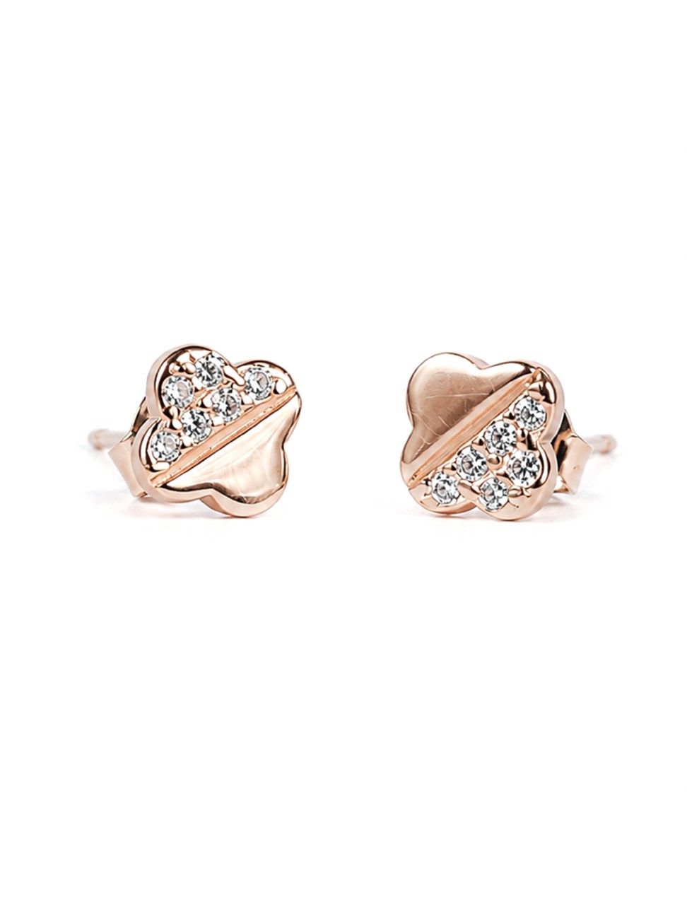 Rose Gold Knot Stud Earrings