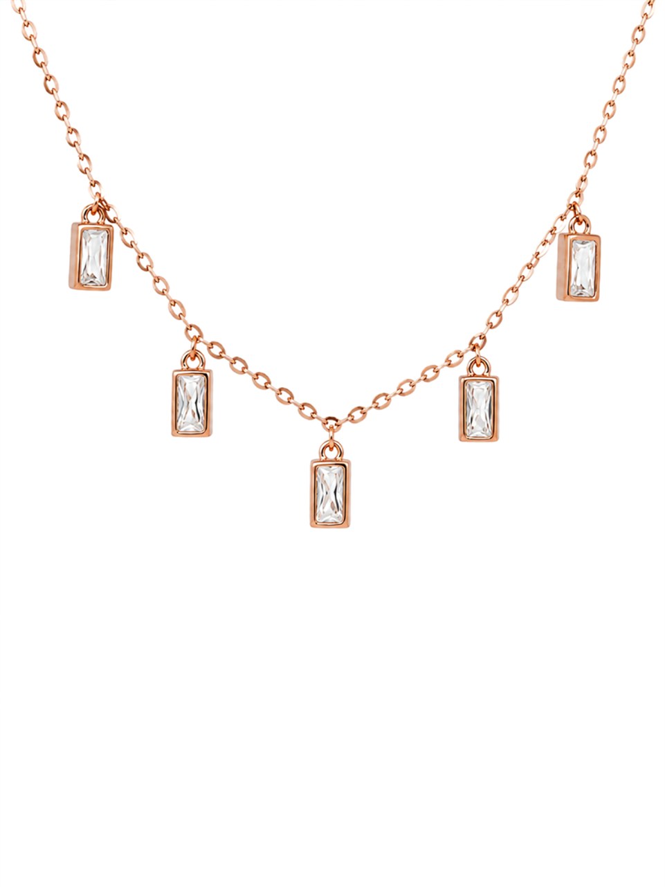 Rose Gold Dangling Charm Necklace
