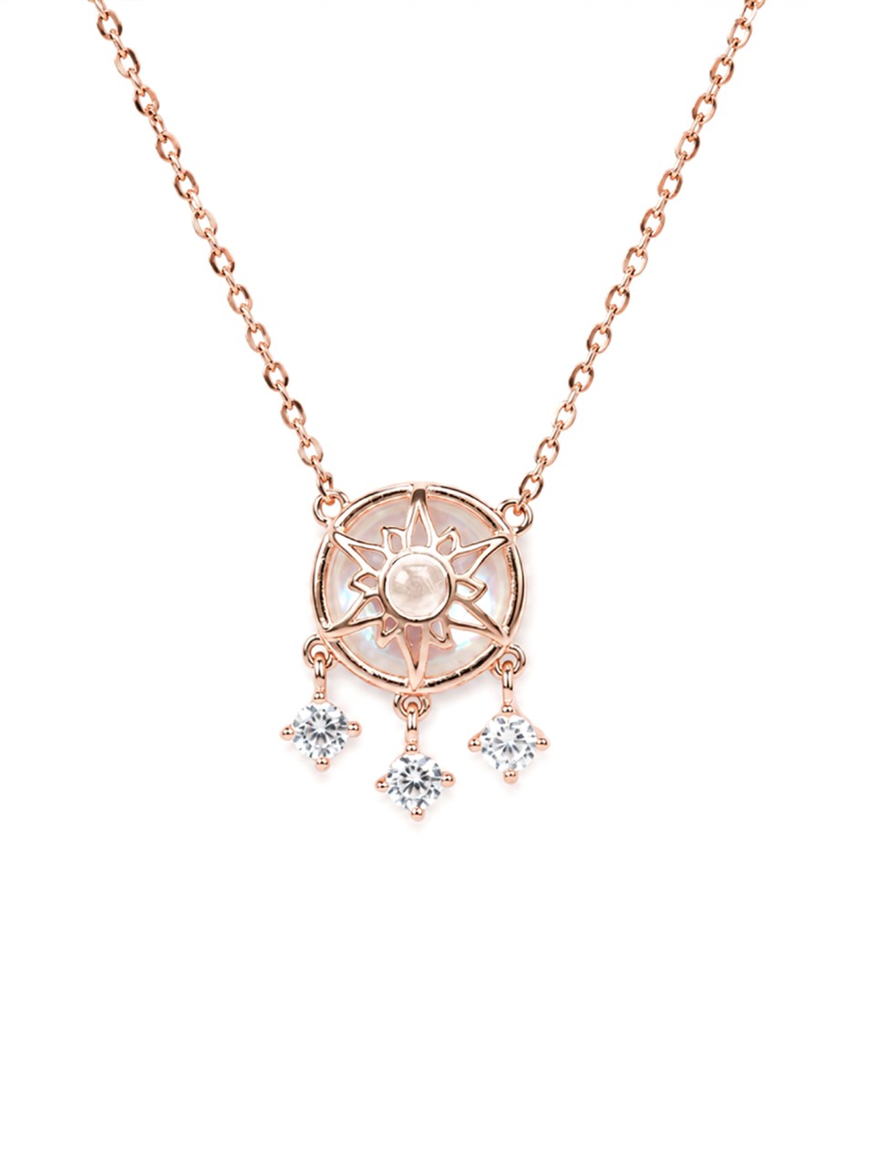 Rose Gold Dreamcatcher Tassel Necklace