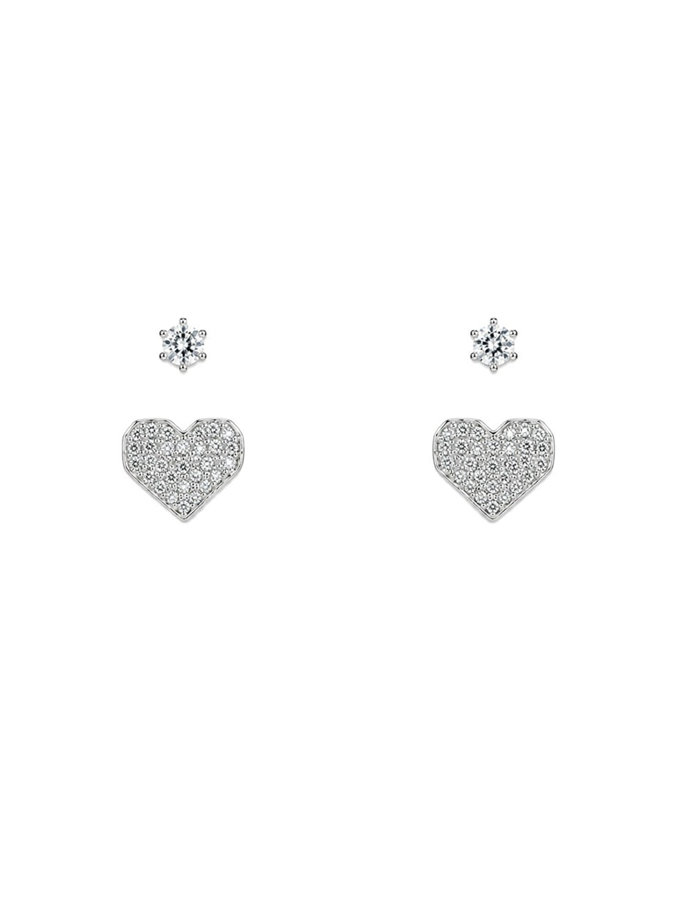 Silver Heart Stud Earrings