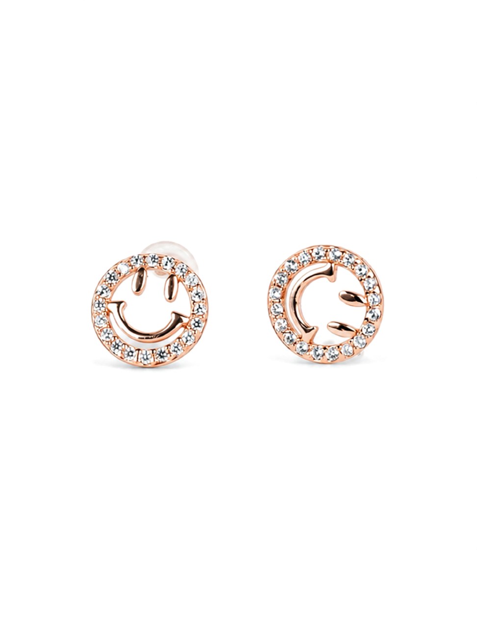 Rose Gold Smiley Face Stud Earrings