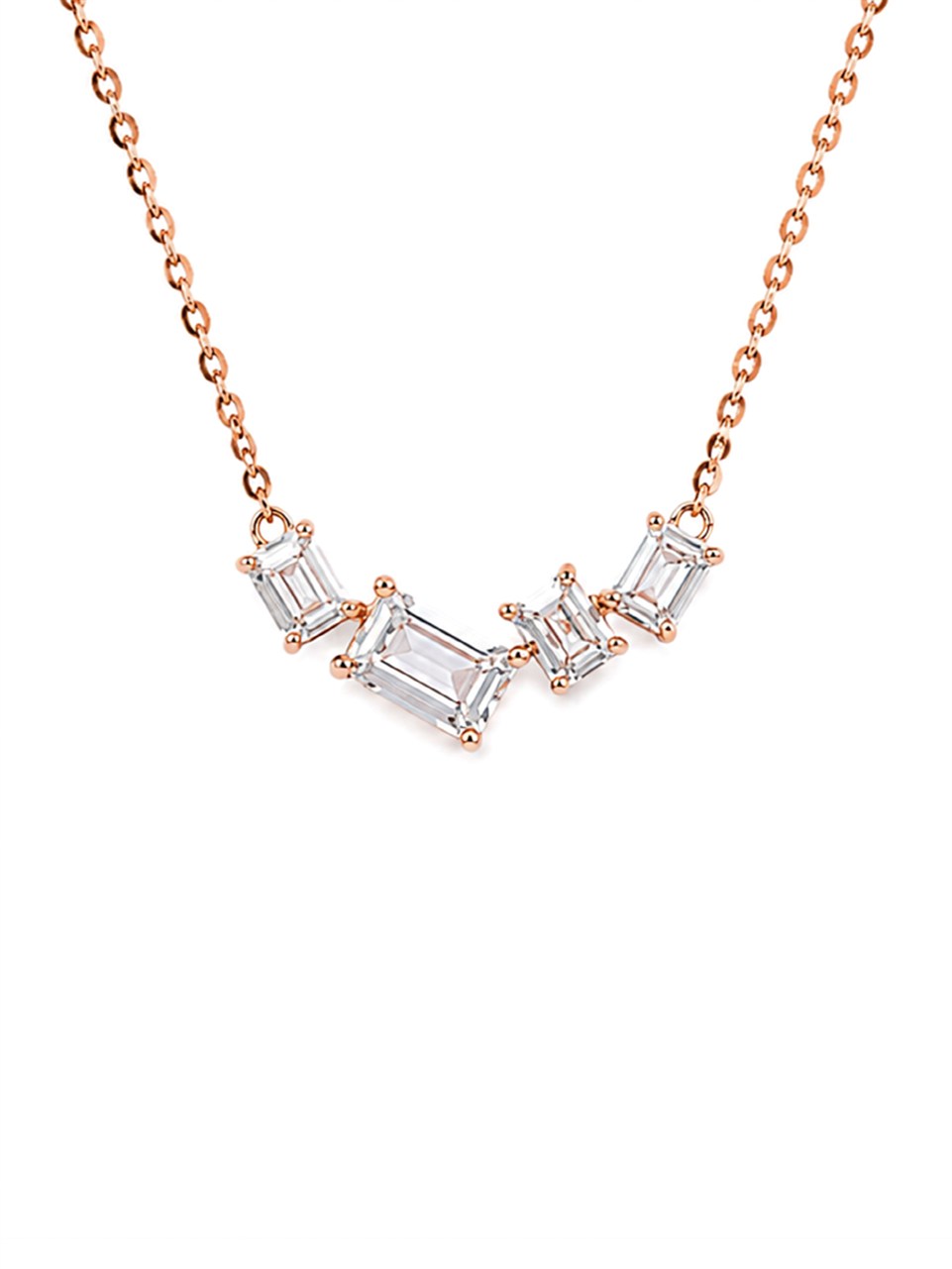 Rose Gold Curved Chevron Necklace