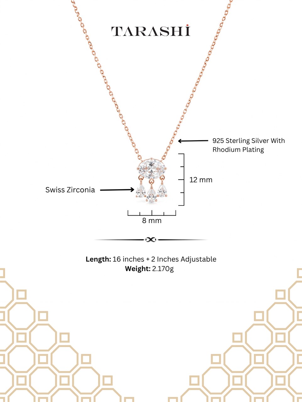 Rose Gold Emerald-Cut Pendant Necklace