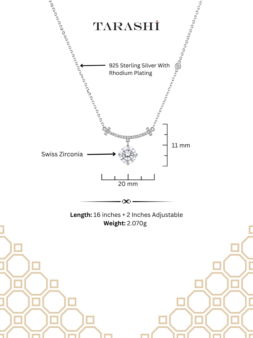 Silver Solitaire Pendant Necklace