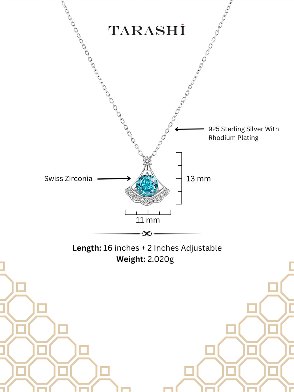 Silver Halo Blue Gemstone Necklace