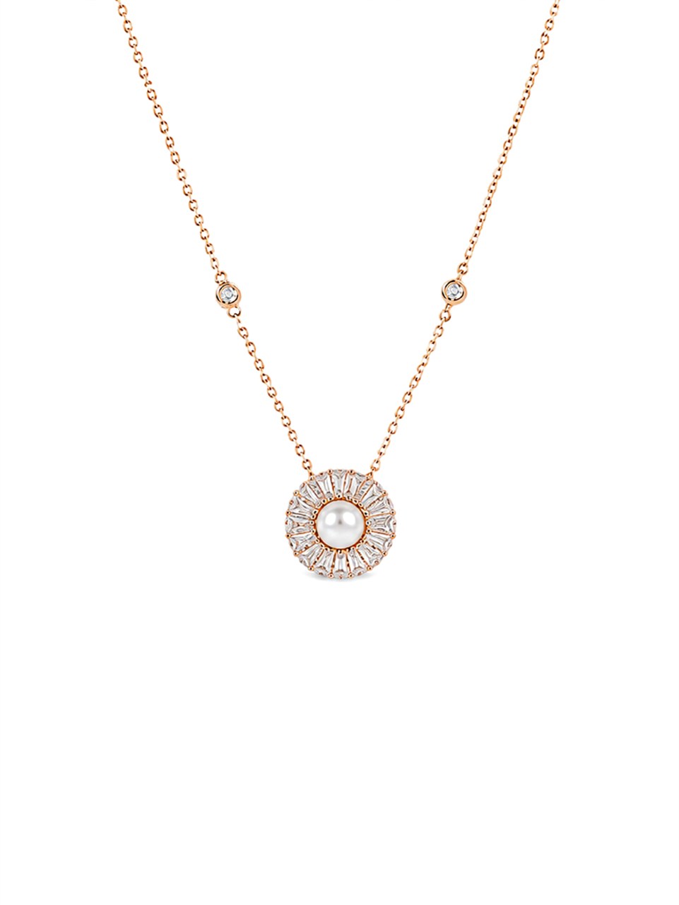 Rose Gold Double Circle Pendant Necklace