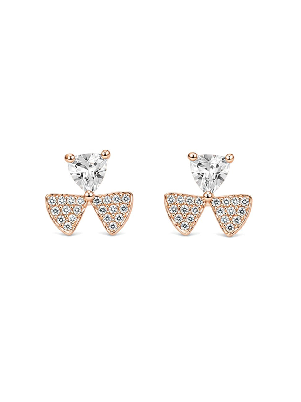 Rose Gold Floral Stud Earrings