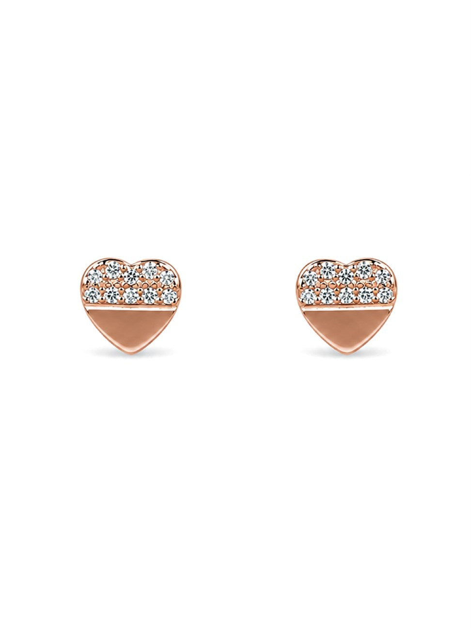 Rose Gold Triangle Stud Earrings
