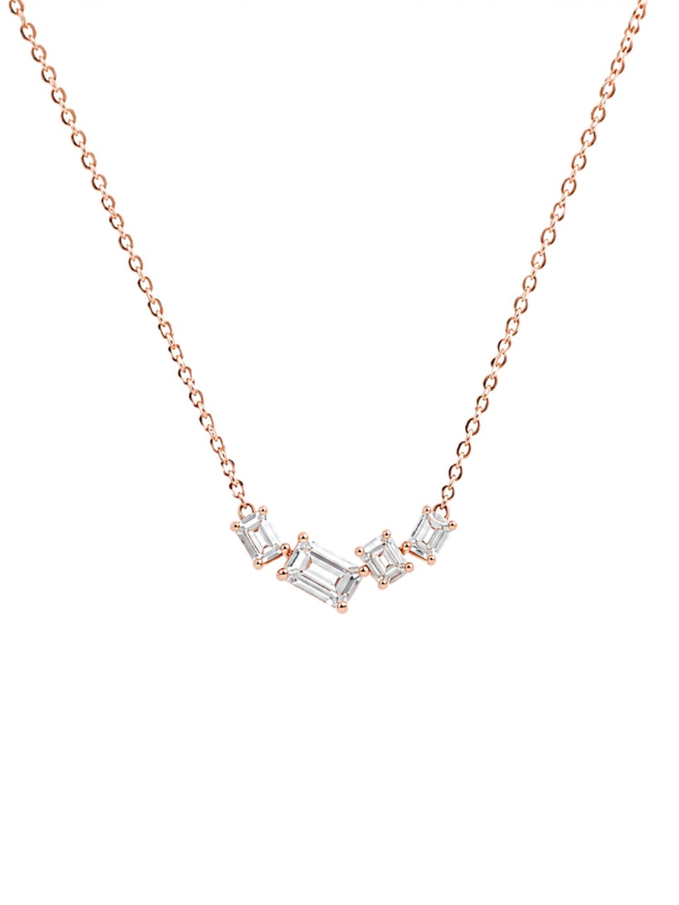 Rose Gold Curved Chevron Necklace