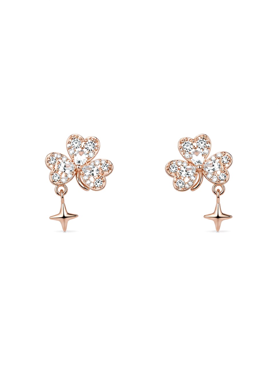 Rose Gold Leaf Stud Earrings