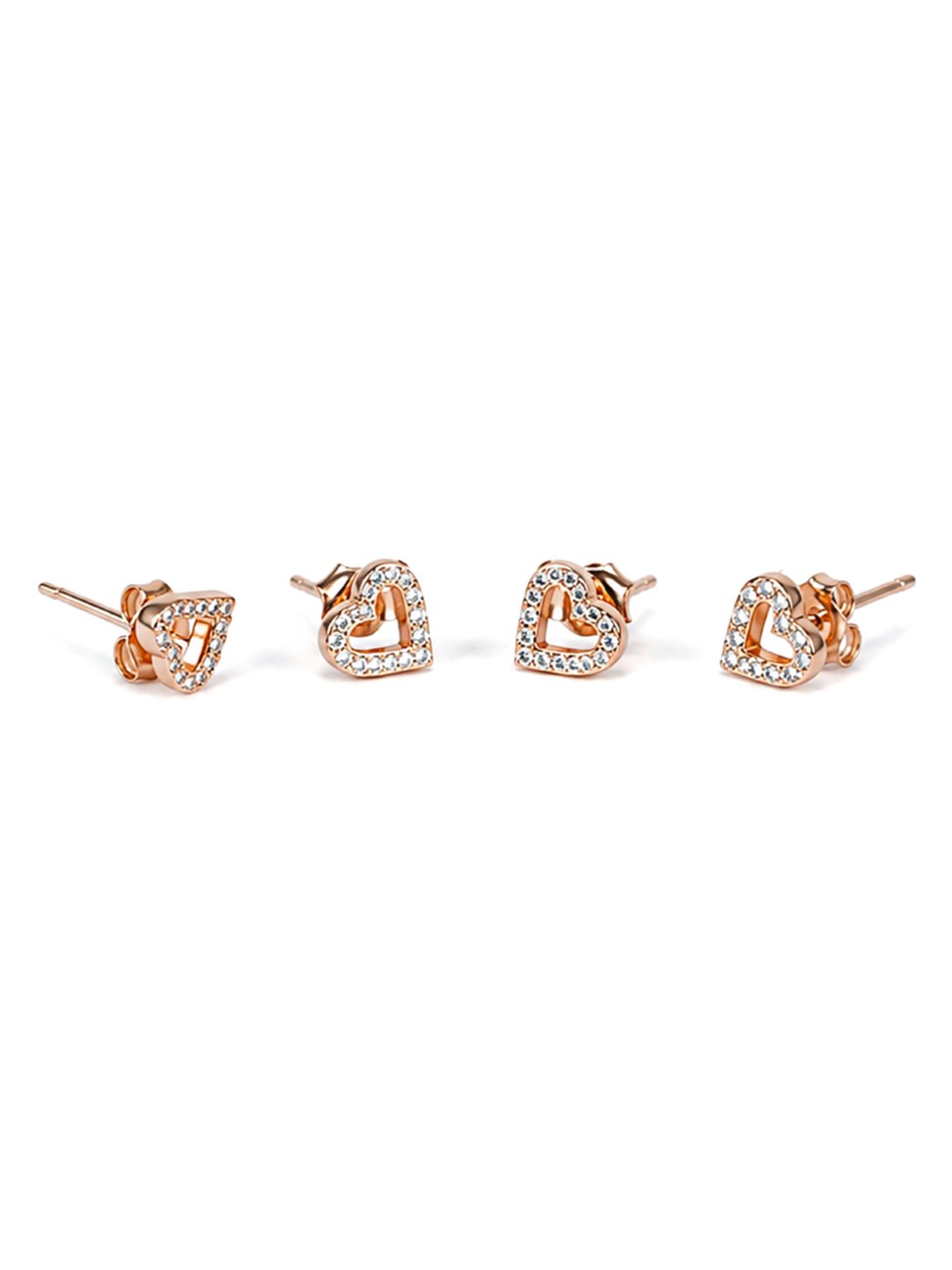 Rose Gold Heart Stud Earrings