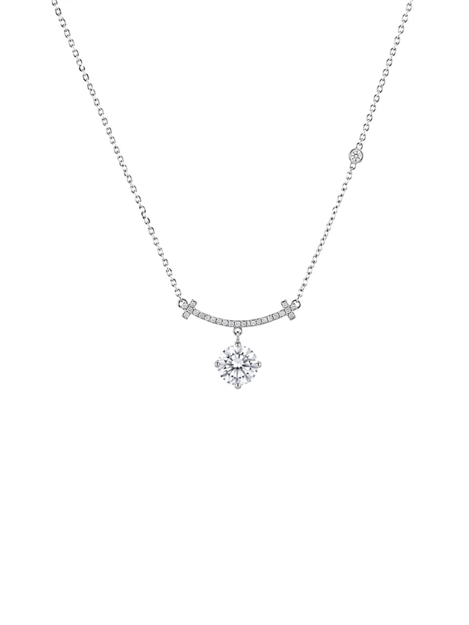 Silver Solitaire Pendant Necklace