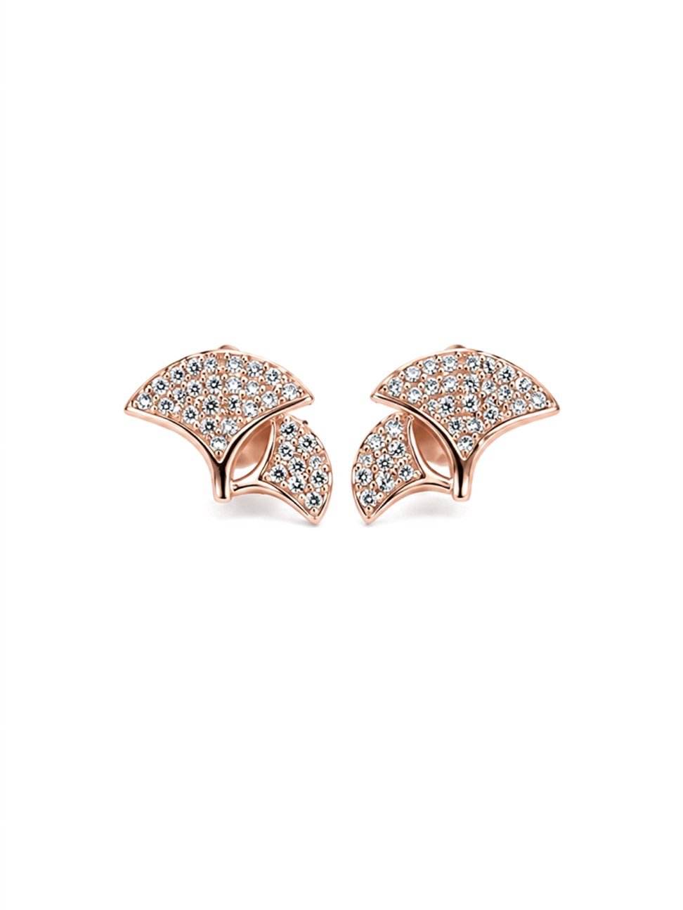 Rose Gold Butterfly Stud Earrings