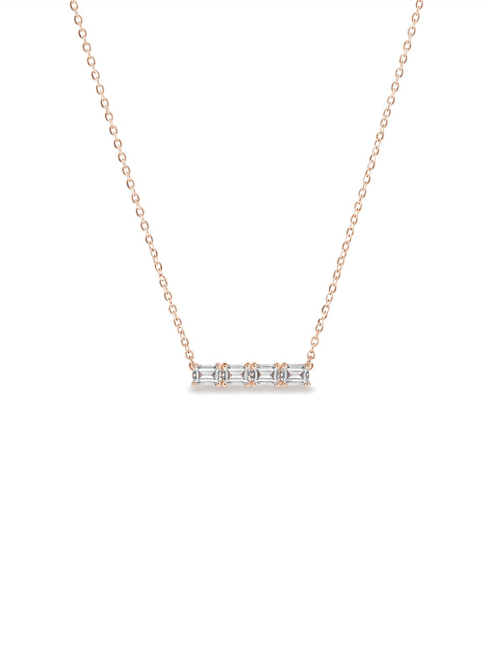 Rose Gold Triple Emerald-Cut Necklace