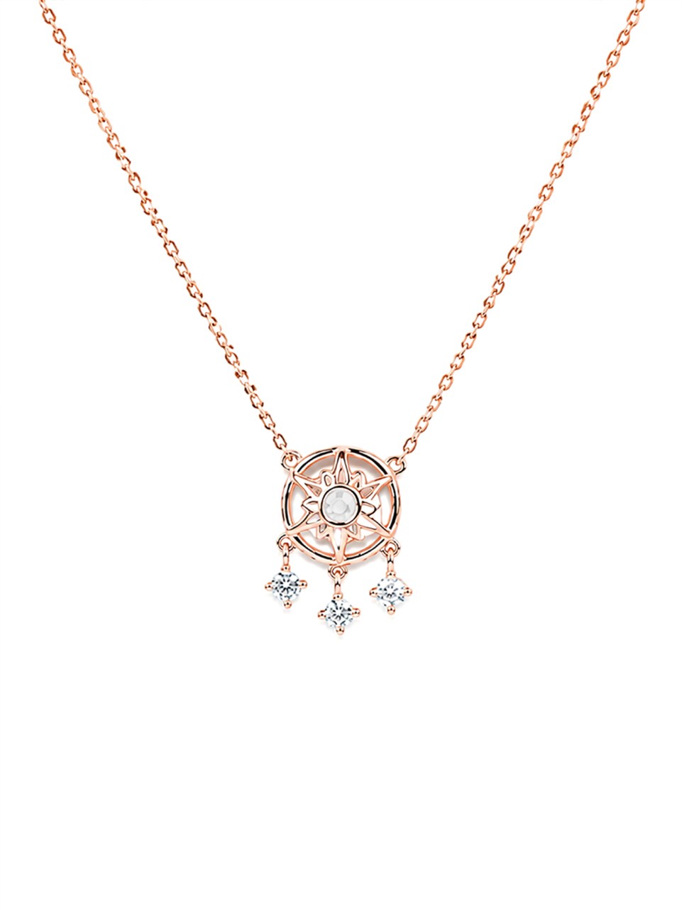 Rose Gold Dreamcatcher Tassel Necklace