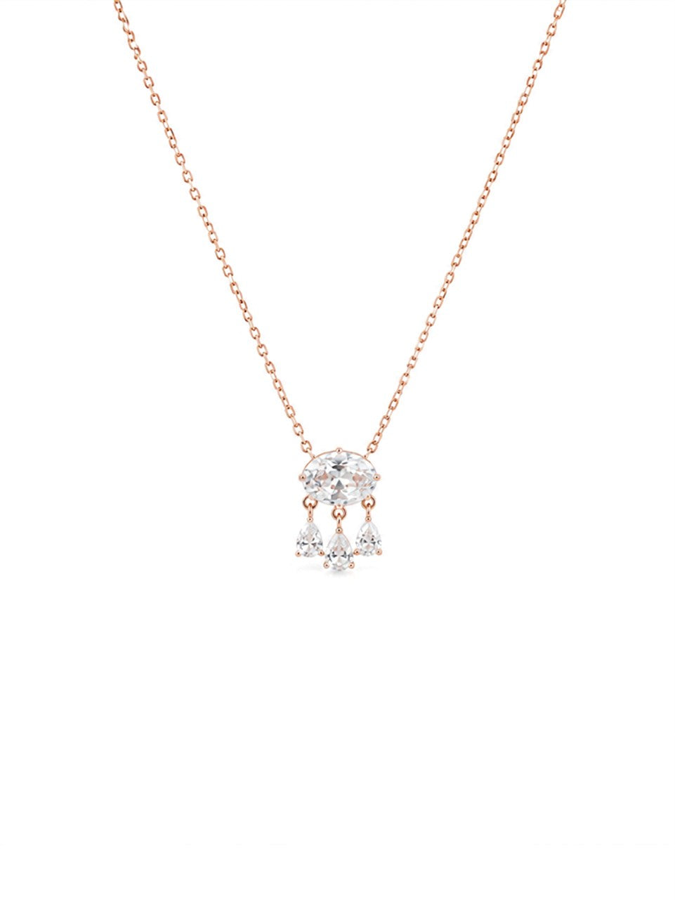 Rose Gold Emerald-Cut Pendant Necklace