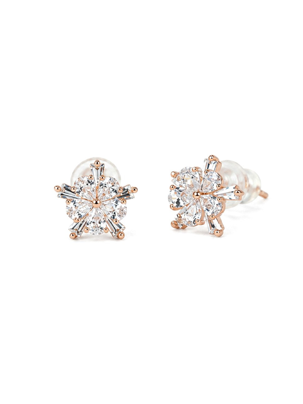 Rose Gold Starburst Stud Earrings