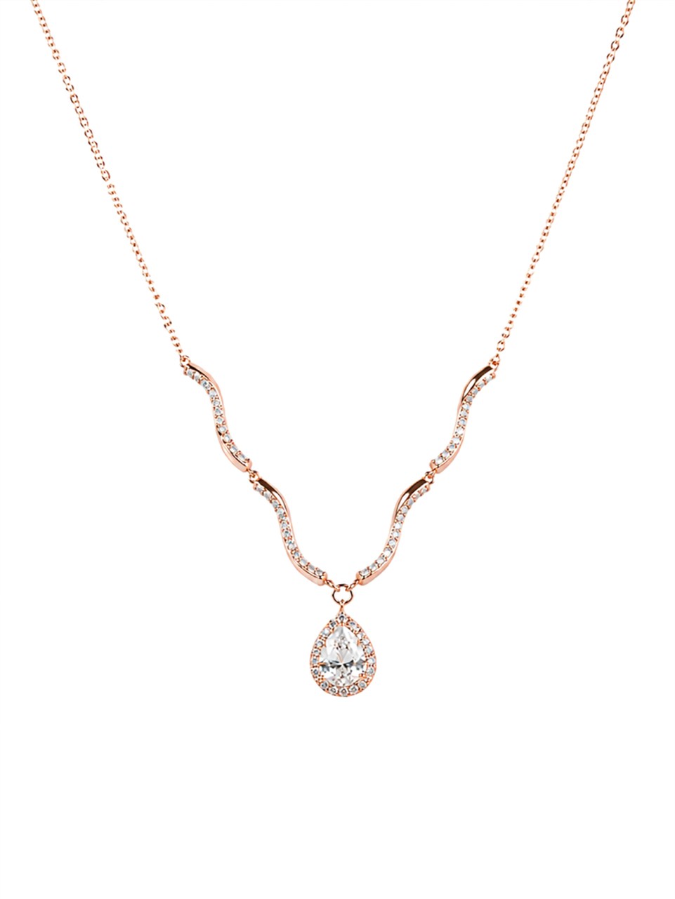 Rose Gold Teardrop Pendant Necklace