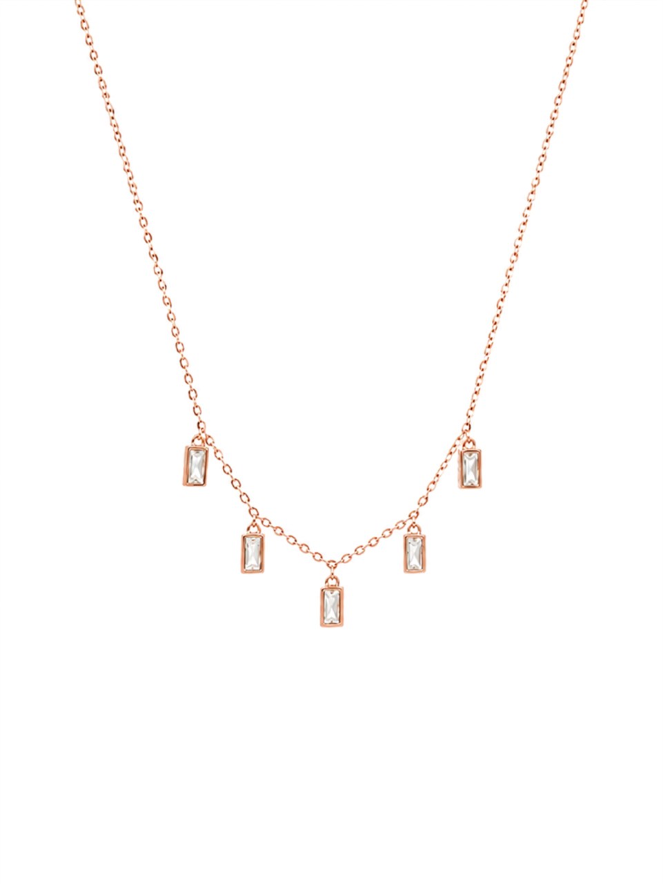 Rose Gold Dangling Charm Necklace