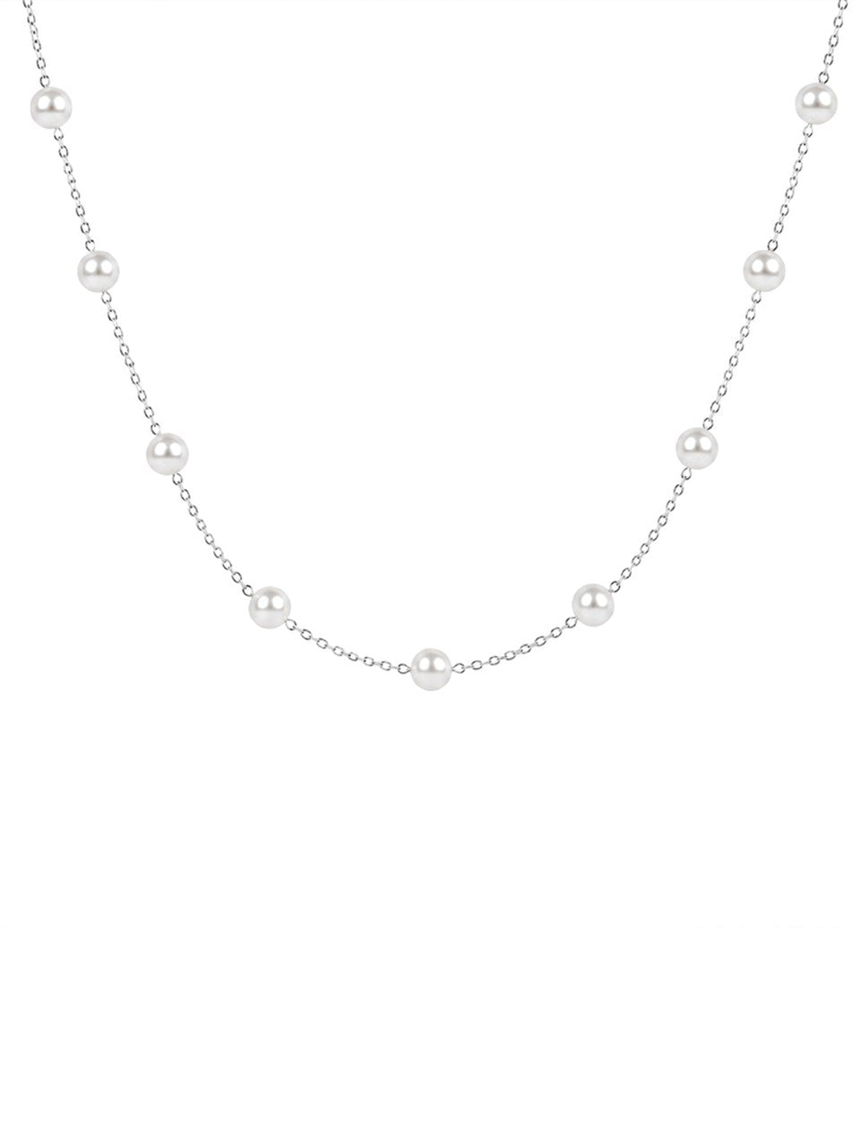 Silver Beaded Chain Necklace