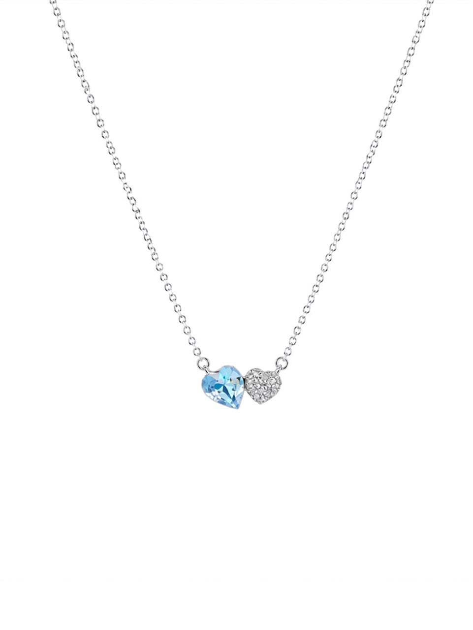 Silver Blue Heart Pendant Necklace