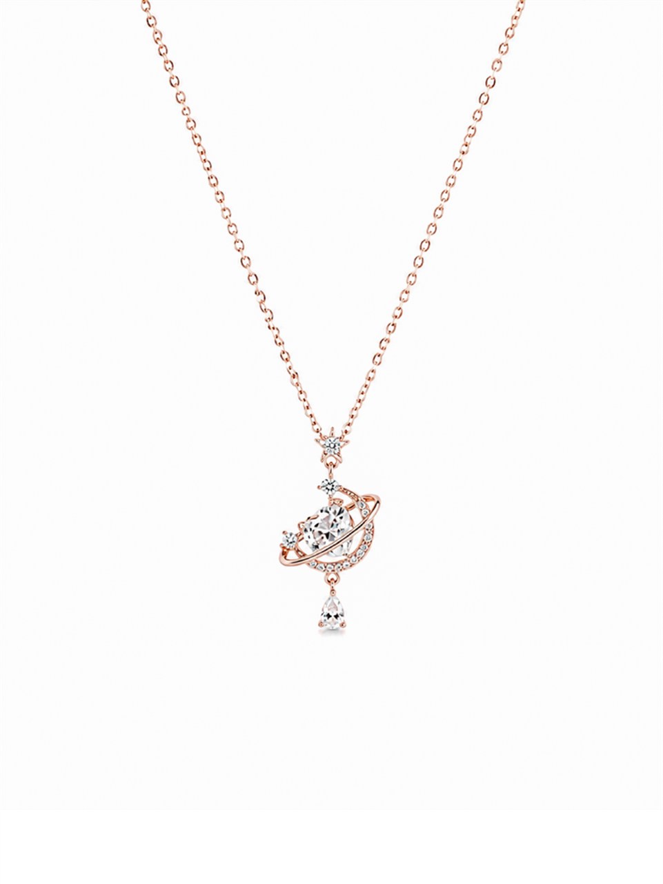 Rose Gold Planet Pendant Necklace