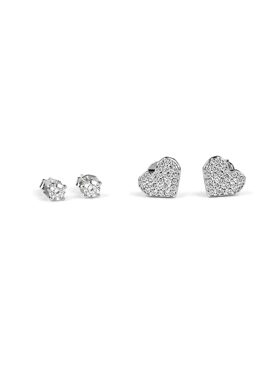 Silver Heart Stud Earrings