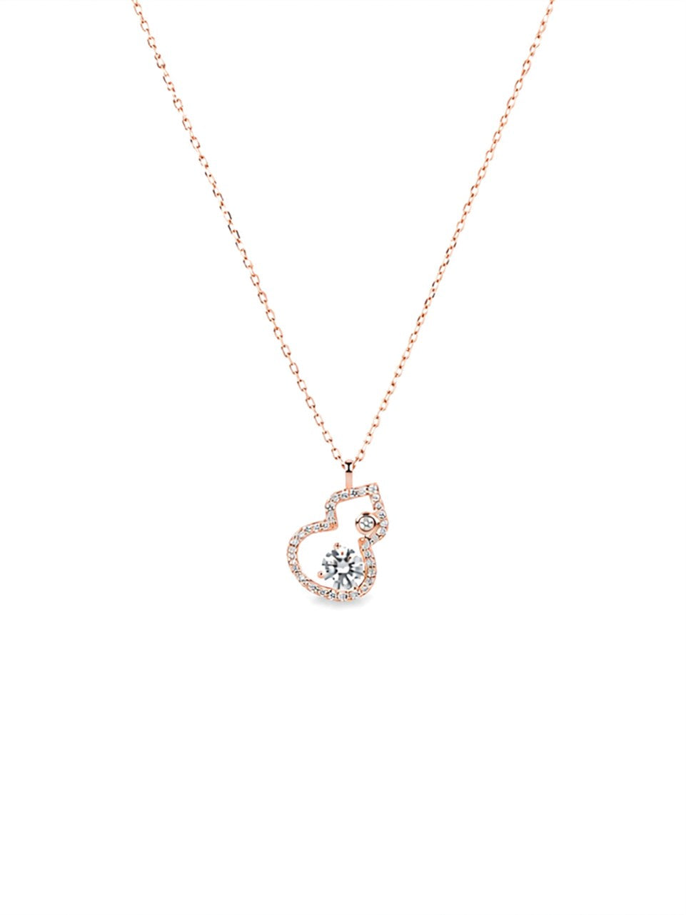Rose Gold Heart and Moon Necklace