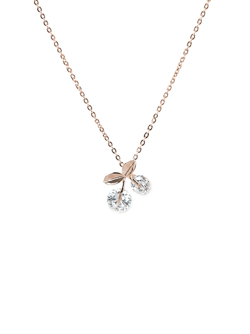 Rose Gold Cherry Blossom Drop Necklace